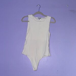 Steve Madden White Muscle Tank Bodysuit